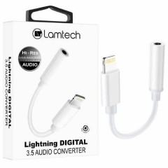 Lamtech Μετατροπέας Lightning male σε 3.5mm female (LAM063005) Λευκό