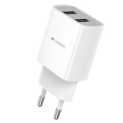 Lamtech Φορτιστής Χωρίς Καλώδιο με 2 Θύρες USB-A (LAM020694) Λευκός