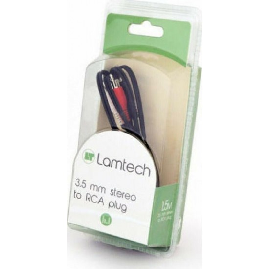 Lamtech Καλώδιο 3.5mm male - RCA male 1.5m (LAM020830) Μαύρο