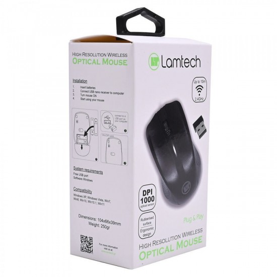 Lamtech Ασύρματο Ποντίκι (LAM021219) Μαύρο