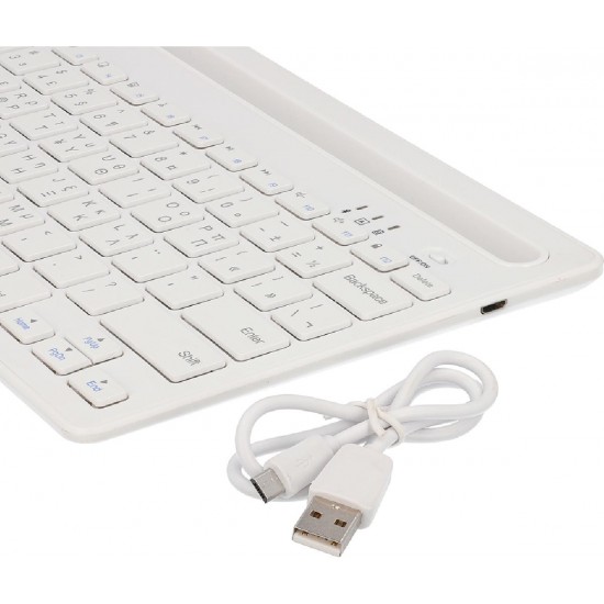 Lamtech BT 5.0 Keyboard with IPAD and mobile stand (LAM022117) GR White