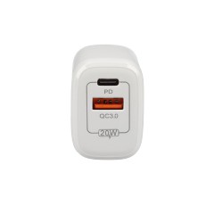 Lamtech Φορτιστής Χωρίς Καλώδιο με Θύρα USB-A και Θύρα USB-C 20W Quick Charge 3.0 / Power Delivery (LAM023527) Λευκός