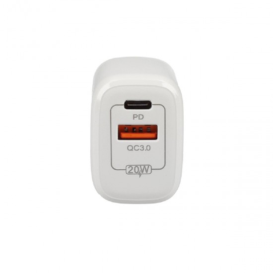 Lamtech Φορτιστής Χωρίς Καλώδιο με Θύρα USB-A και Θύρα USB-C 20W Quick Charge 3.0 / Power Delivery (LAM023527) Λευκός