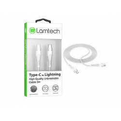 Lamtech Braided USB-C to Lightning Cable 2m (LAM023640) Λευκό