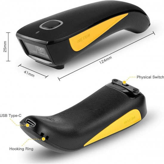 Netum Socket Scanner C750 Ασύρματο με Δυνατότητα Ανάγνωσης 2D και QR Barcodes