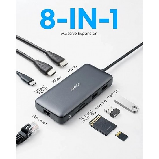 Anker Power Expand 8-in-1 USB-C Hub (A83800A1) Black