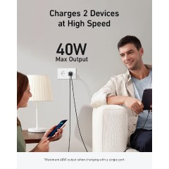 Anker 521 Nano Pro Φορτιστής Χωρίς Καλώδιο με 2 Θύρες USB-C 40W (A2038312) Μαύρος