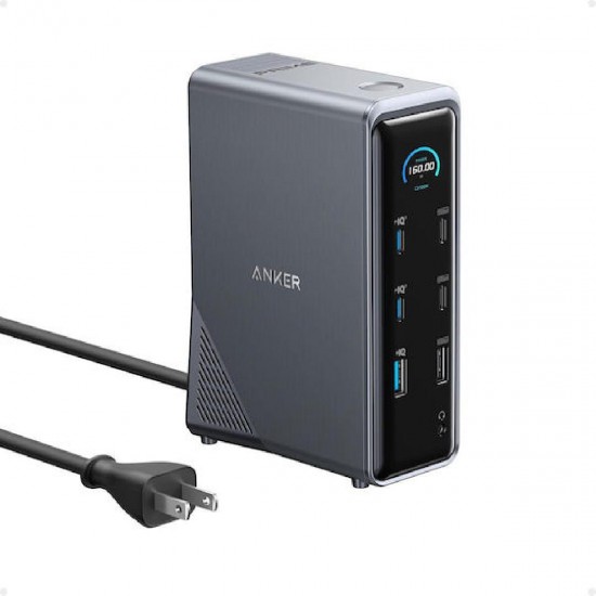 Anker USB-C Docking Station με HDMI 4K PD Ethernet και σύνδεση 2 Οθονών Μαύρο (A83B63A1)