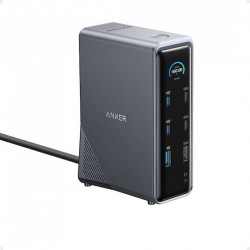 Anker USB-C Docking Station με HDMI 4K PD Ethernet και σύνδεση 2 Οθονών Μαύρο (A83B63A1)