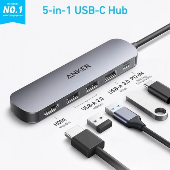 Anker USB-C Docking Station με HDMI 4K PD Μαύρο (A83570A0)