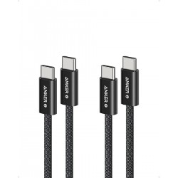 Anker Zolo USB C to USB C Cable, Braided 240W, 1m+1m (B8060111) Black