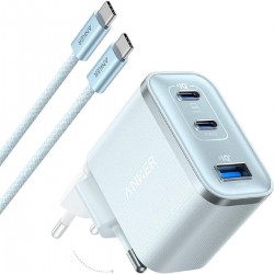 Anker USB C Charger 70W Nano 3 Ports με Καλώδιο  (B121A331) Ασημί