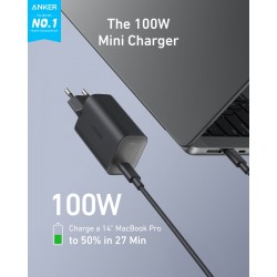 Anker Nano Charger (100W) with USB-C Cable (B2679311) Black