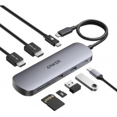 Anker Nano 8-in-1 USB-C Hub 4K PD (A210B0A1) Γκρι