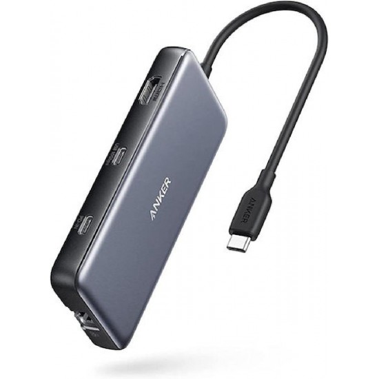 Anker USB-C Docking Station με HDMI 4K PD Ethernet Γκρι (A83830A2)