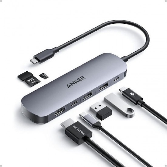 Anker Nano 7-in-1 USB-C Hub 4K PD (A83D20A1) Γκρι