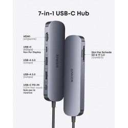 Anker Nano 7-in-1 USB-C Hub 4K PD (A83D20A1) Γκρι