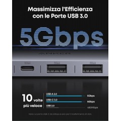 Anker Nano 7-in-1 USB-C Hub 4K PD (A83D20A1) Γκρι